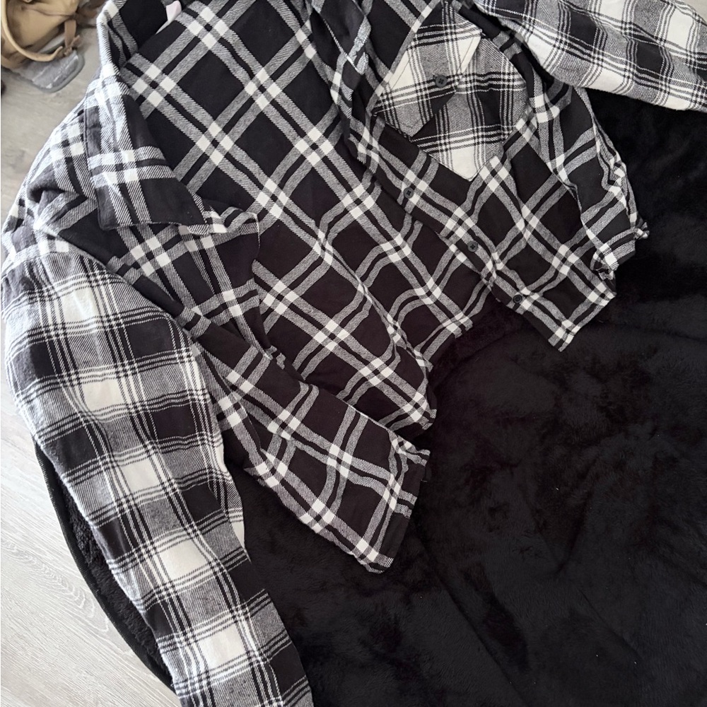 No Boundaries Black and White Plaid Button-Down Shirt